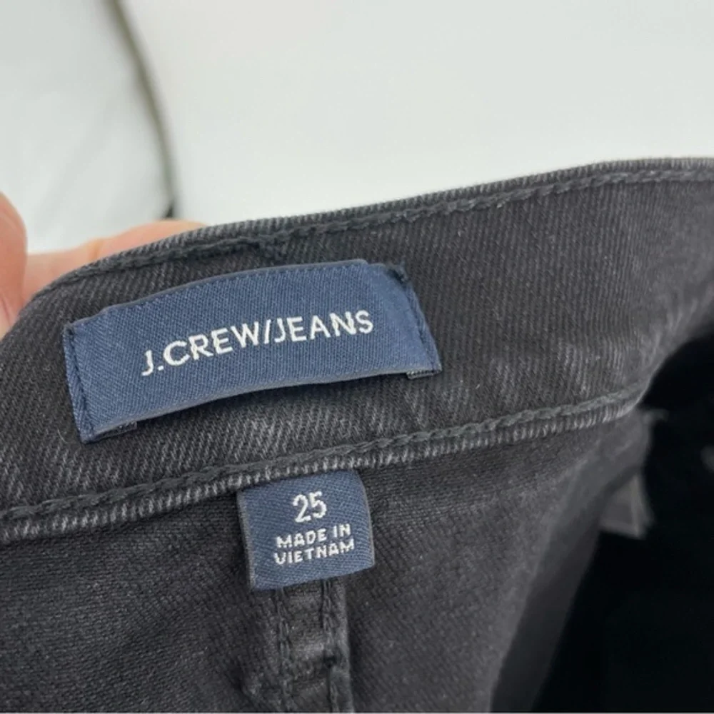J. Crew Black Stretch Denim Mini Skirt Studded Sides Womens Sz 25‎